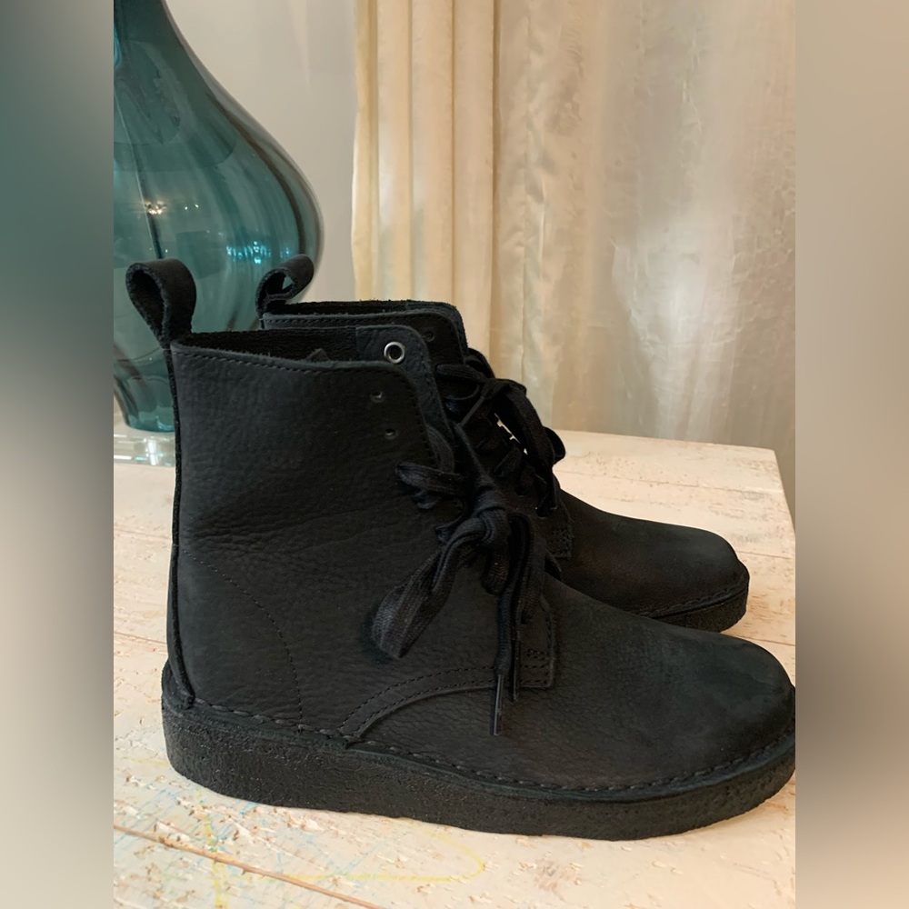 NEW , Clarks Black Suede Ankle Suede Boots